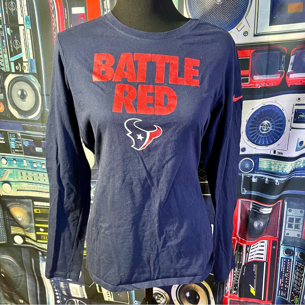 HOUSTON TEXANS FOOTBALL NFL *BATTLE RED* LS Women's shirt size XL